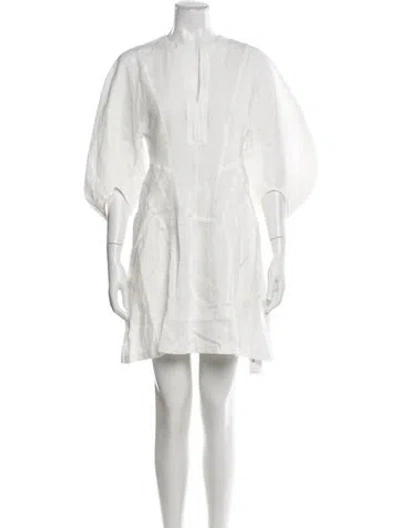 Pre-owned Reiss Linen Mini Dress W/ Tags In White