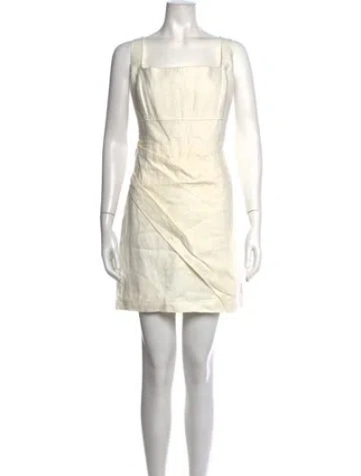 Pre-owned Reiss Linen Mini Dress W/ Tags In White