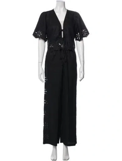 Pre-owned Reiss Linen Pant Set W/ Tags In Black