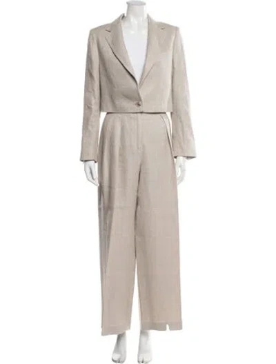Pre-owned Reiss Linen Pantsuit In Neutrals