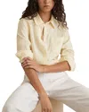 Reiss Pale Yellow Linen Button-through Shirt In Neutral