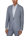 Reiss Linen Slim Fit Peak Lapel Blazer In Airforce Blue