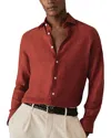 Reiss Paprika Red Linen Button-through Shirt