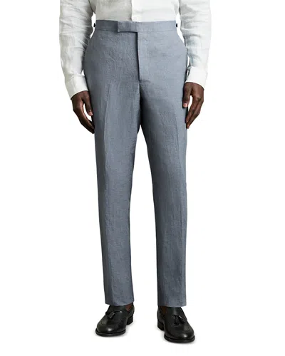 Reiss Linen Slim Mixer Trousers In Airforce Blue