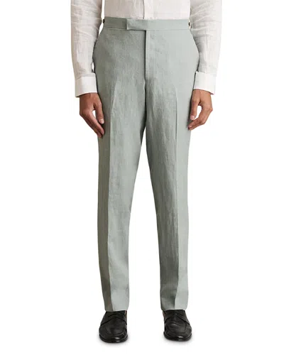 Reiss Linen Slim Mixer Trousers In Ocean Green
