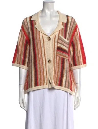 Pre-owned Reiss Linen Striped Sweater In Multicolor