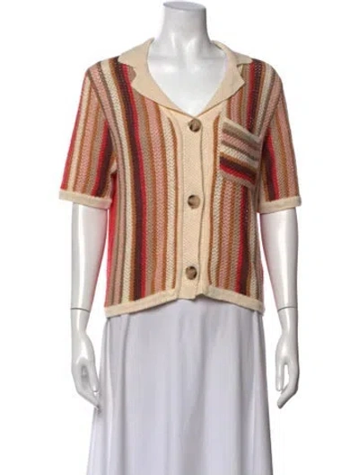 Pre-owned Reiss Linen Striped Sweater W/ Tags In Multicolor