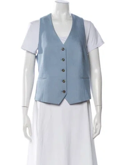 Pre-owned Reiss Linen Vest In Blue