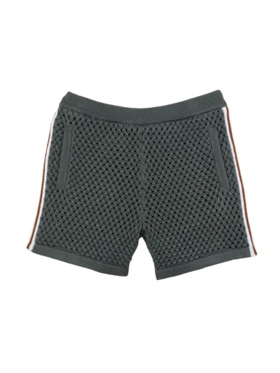 Reiss Little Boy's & Boy's Creek Striped Knit Shorts In Dark Sage