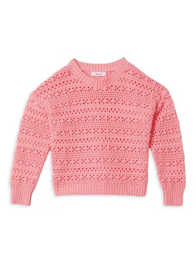 Reiss Kids' Little Girl's & Girl's Isobel Crewneck Sweater In Pink