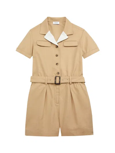 Reiss Little Girl's & Girl's Trixie Jr. Utility Romper In Brown