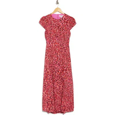 REISS LIVIA PRINTED CUT OUT BACK MIDI DRESS 
