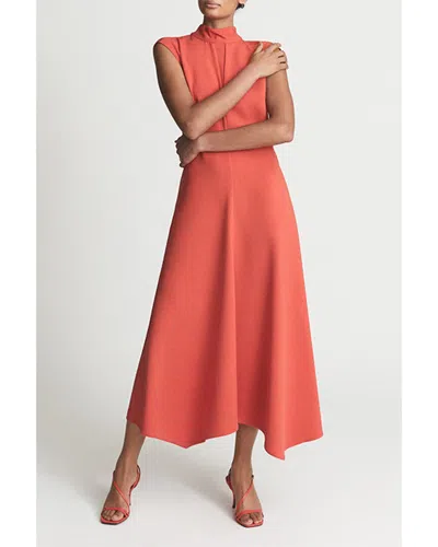 Reiss Livvy Open Back Midi Dress In Orange