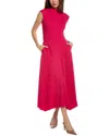 Reiss Womens Bright Pink Livvy A-line Stretch-crepe Midi Dress