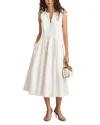 Reiss Liza Sleeveless Cotton Midi Dress In Ivory
