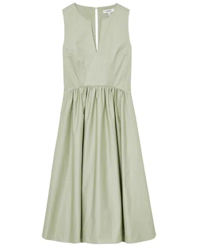 Reiss Liza-cotton Corset Dress In Green