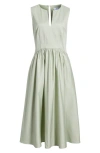 Reiss Liza Cotton Dress In Sage