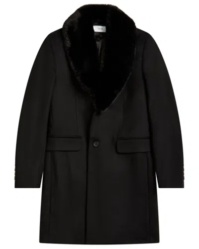 Reiss Lloyd Wool & Cashmere-blend Coat In Black