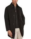 Reiss Logan Hybrid Overcoat In Black