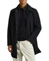 Reiss Logan Hybrid Overcoat In Navy
