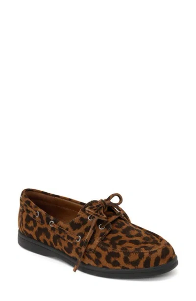 Reiss Lola Boat Shoe In Animal Print