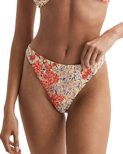 Reiss Lola Floral Print Bikini Bottom In Pink