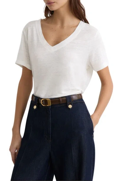 Reiss Lola Linen T-shirt In White