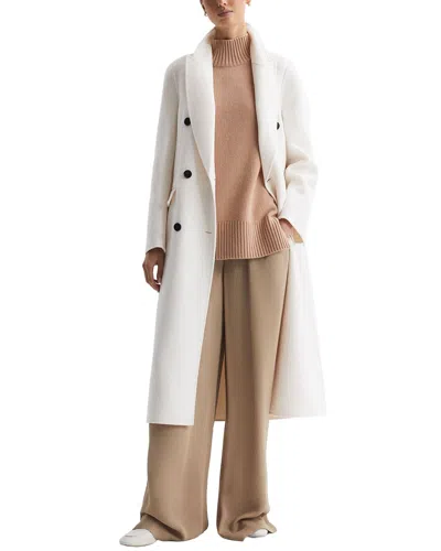 Reiss Long Coat In White