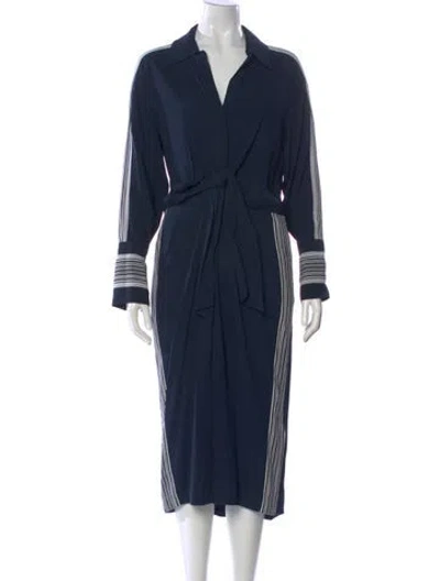 Pre-owned Reiss Long Dress In Blue
