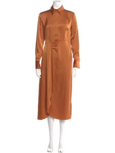 Pre-owned Reiss Long Dress In Orange