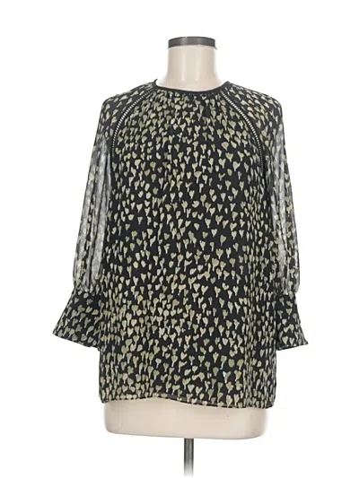 Pre-owned Reiss Long Sleeve Blouse In Black