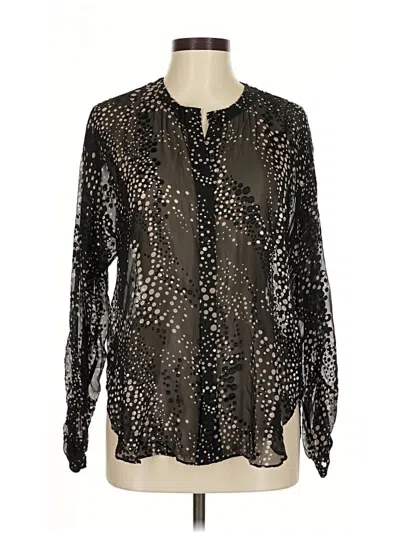 Pre-owned Reiss Long Sleeve Blouse In Black