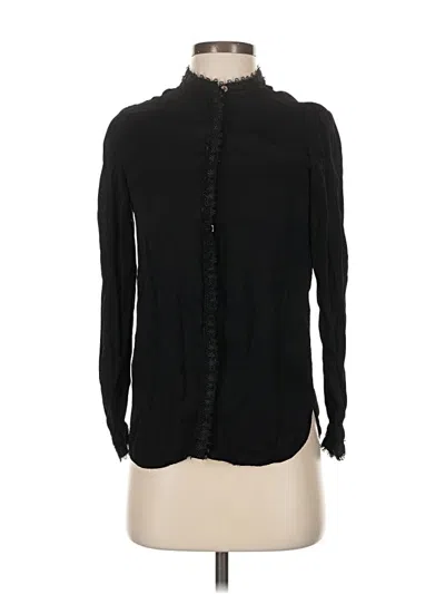 Pre-owned Reiss Long Sleeve Blouse In Black