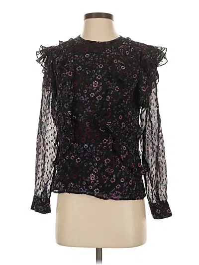 Pre-owned Reiss Long Sleeve Blouse In Black