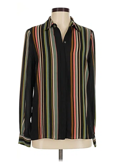 Pre-owned Reiss Long Sleeve Blouse In Black