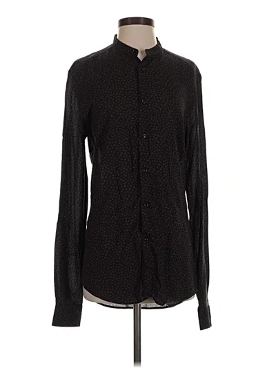 Pre-owned Reiss Long Sleeve Blouse In Black