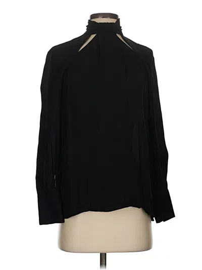 Pre-owned Reiss Long Sleeve Blouse In Black