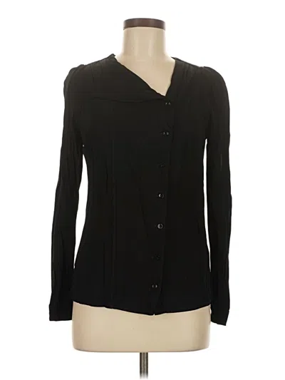 Pre-owned Reiss Long Sleeve Blouse In Black