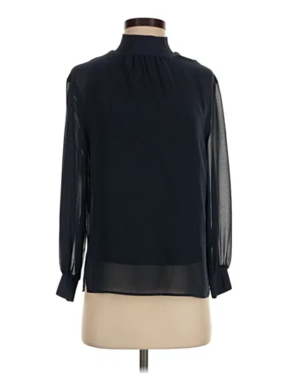 Pre-owned Reiss Long Sleeve Blouse In Black
