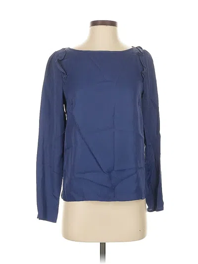 Pre-owned Reiss Long Sleeve Blouse In Blue
