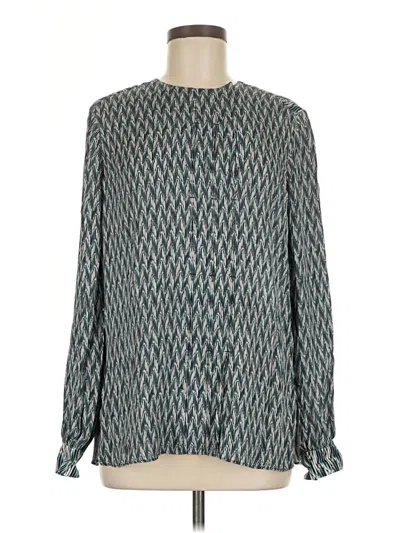 Pre-owned Reiss Long Sleeve Blouse In Blue