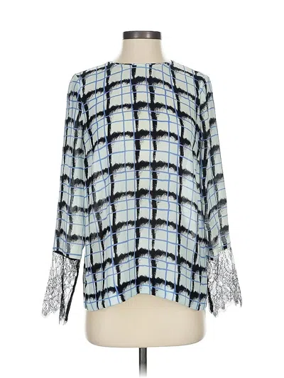 Pre-owned Reiss Long Sleeve Blouse In Blue
