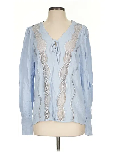 Pre-owned Reiss Long Sleeve Blouse In Blue