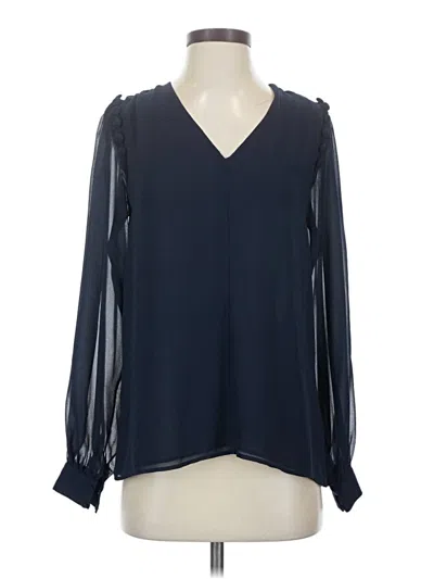 Pre-owned Reiss Long Sleeve Blouse In Blue