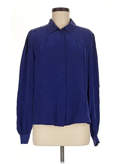 Pre-owned Reiss Long Sleeve Blouse In Blue