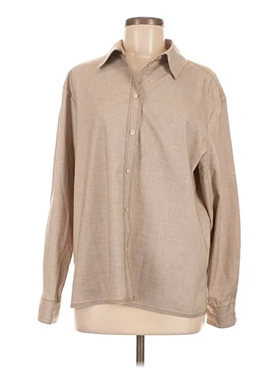 Pre-owned Reiss Long Sleeve Blouse In Brown