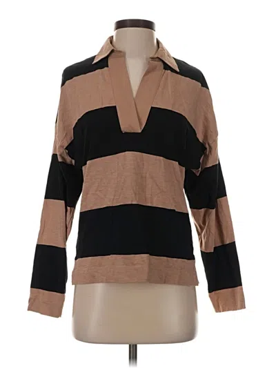 Pre-owned Reiss Long Sleeve Blouse In Brown