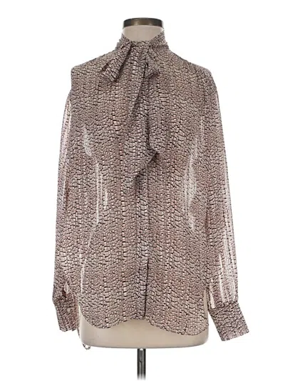 Pre-owned Reiss Long Sleeve Blouse In Brown