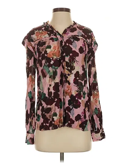Pre-owned Reiss Long Sleeve Blouse In Brown