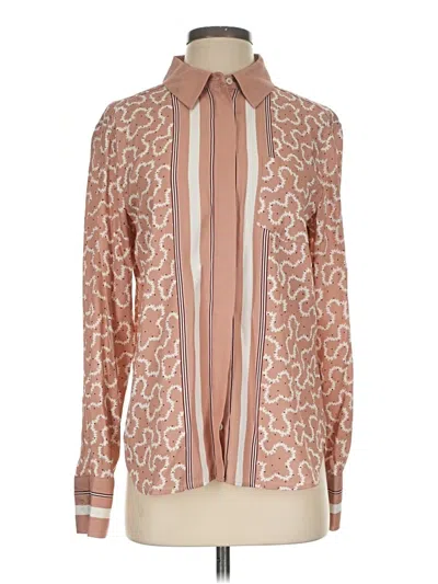 Pre-owned Reiss Long Sleeve Blouse In Brown